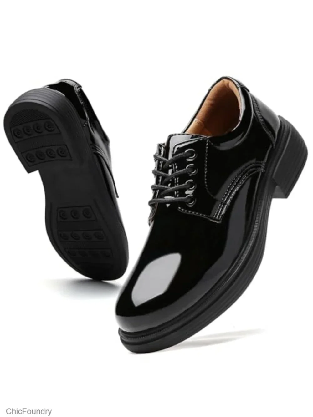 Womens Oxford Shoes Leather Platform Comfortable Dressy Slip On Lace Up Loafers
